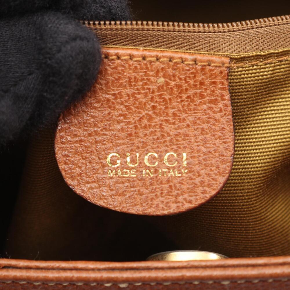 Gucci Bamboo Leather Handbag Brown - Picture 4 of 9